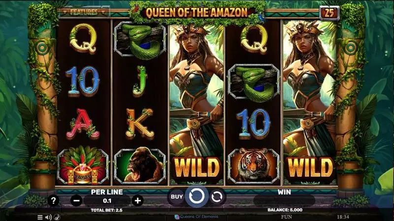 Queen Of The Amazon Spinomenal Slot Main Screen Reels