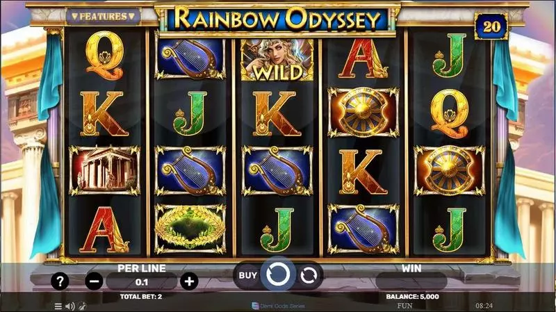 Rainbow Odyssey Spinomenal Slot Main Screen Reels