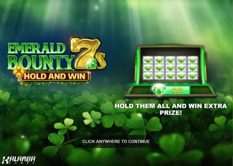  Emerald Bounty 7s Hold and Win Kalamba Games Slot Introduction Screen