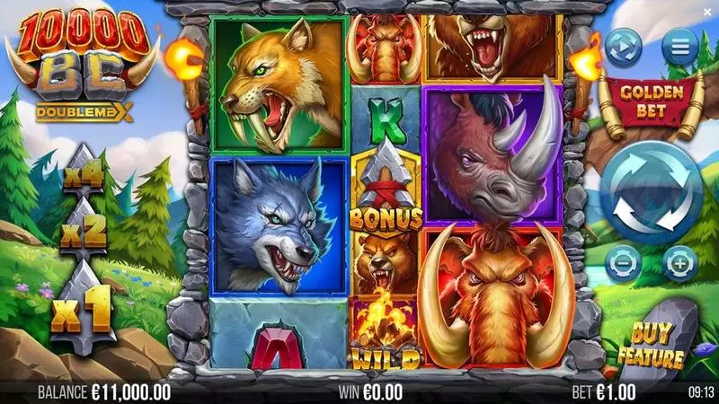 10 000 BC DOUBLE MAX 4ThePlayer Slot Main Screen Reels