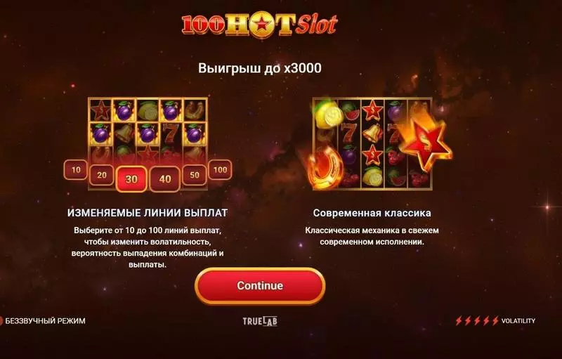 100 Hot TrueLab Games Slot Info and Rules