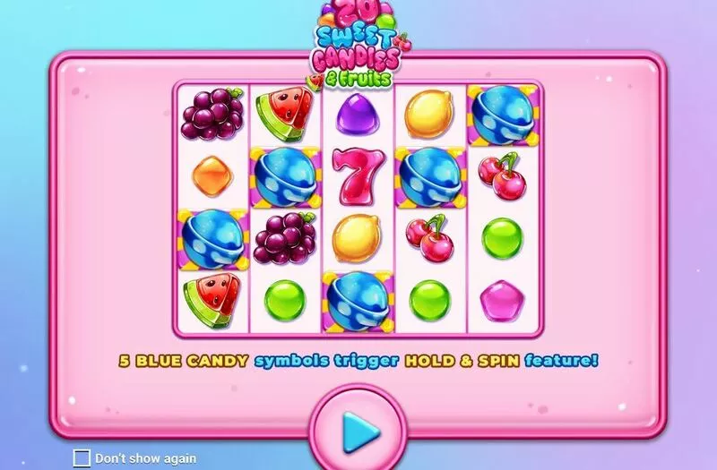 20 Sweet Candies Apparat Gaming Slot Main Screen Reels