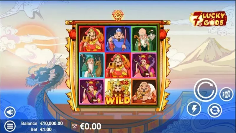 7 Lucky Gods AvatarUX Slot Main Screen Reels