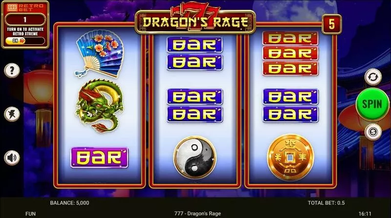 777 – Dragon’s Rage Spinomenal Slot Main Screen Reels
