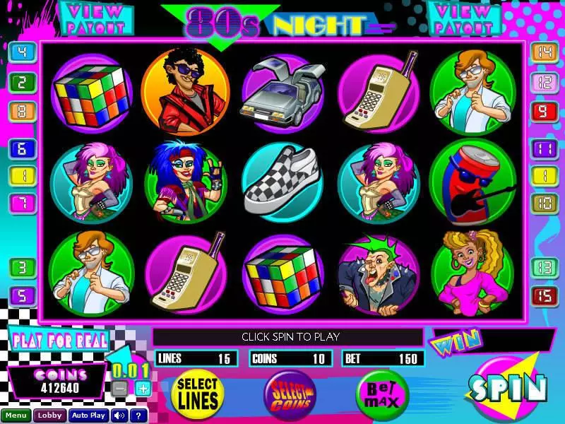 80s Night Wizard Gaming Slot Main Screen Reels