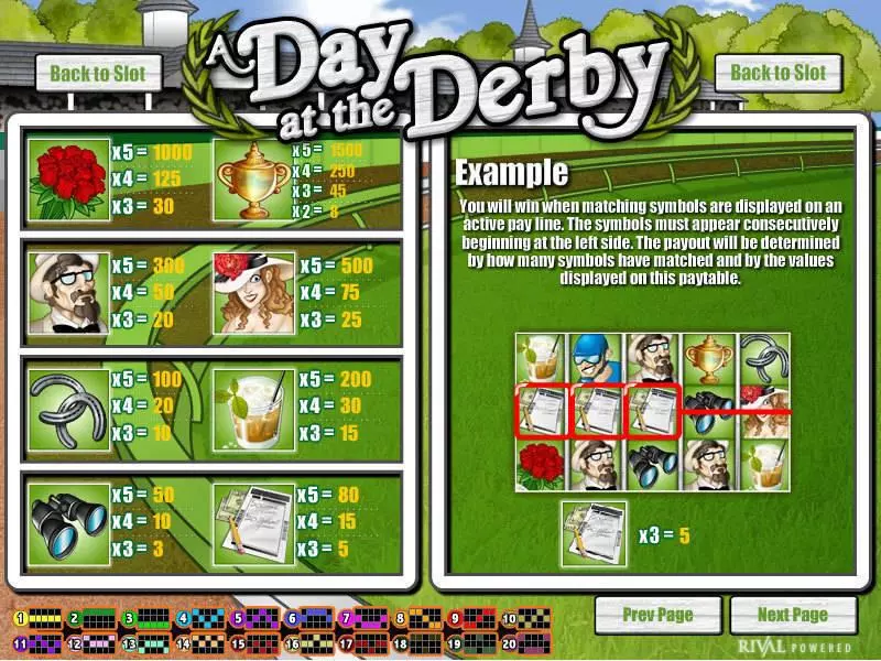 A Day at the Derby Rival Slot Info and Rules