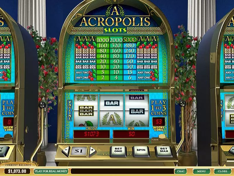 Acropolis PlayTech Slot Main Screen Reels