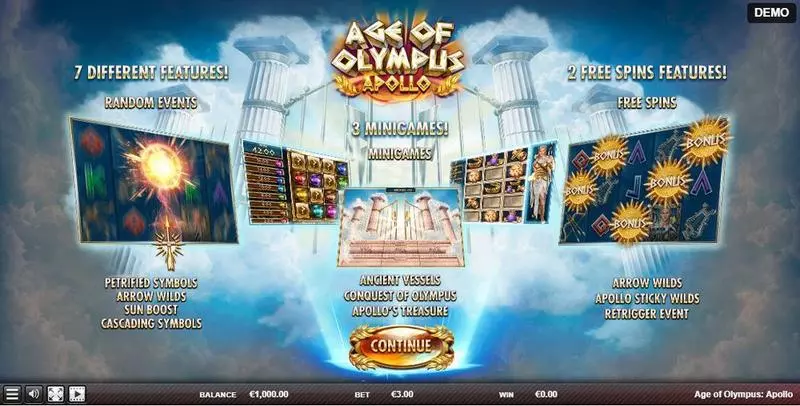 Age of Olympus: Apollo Red Rake Gaming Slot Info and Rules