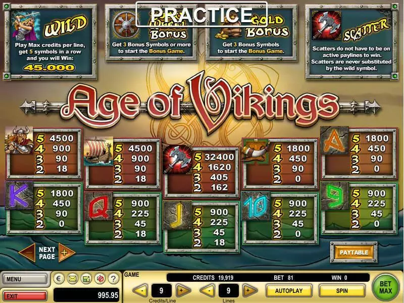Age of Vikings GTECH Slot Info and Rules