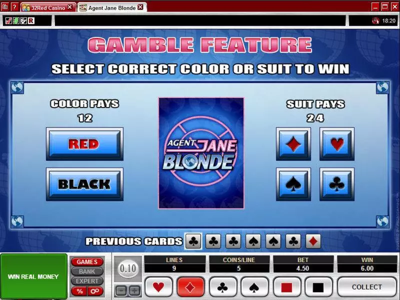 Agent Jane Blonde Microgaming Slot Gamble Screen