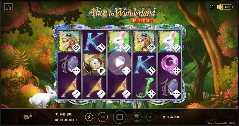Alice in Wonderland Dice BF Games Slot Main Screen Reels