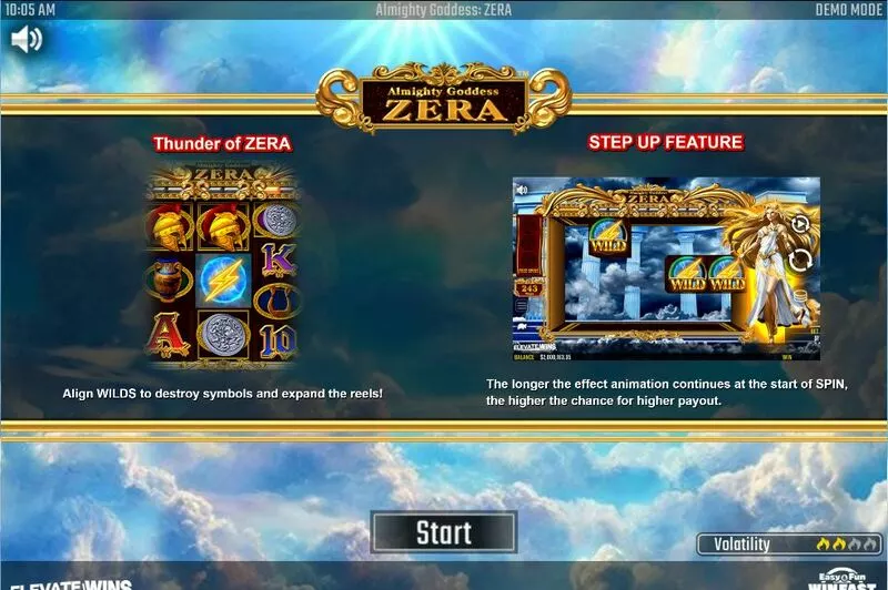 Almighty Goddess ZERA Win Fast Games Slot Info and RulesIntroduction Screen