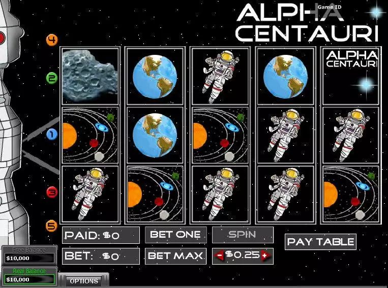Alpha Centauri DGS Slot Main Screen Reels