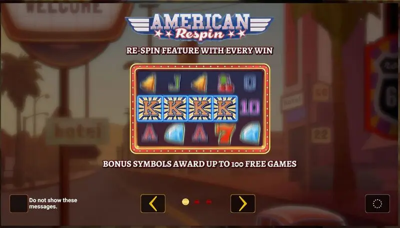 American Respin Greentube Slot Introduction Screen