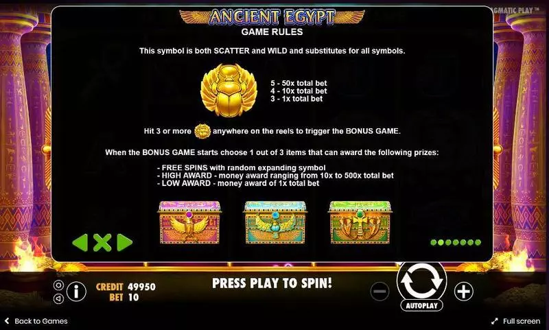 Ancient Egypt Pragmatic Play Slot Bonus 1