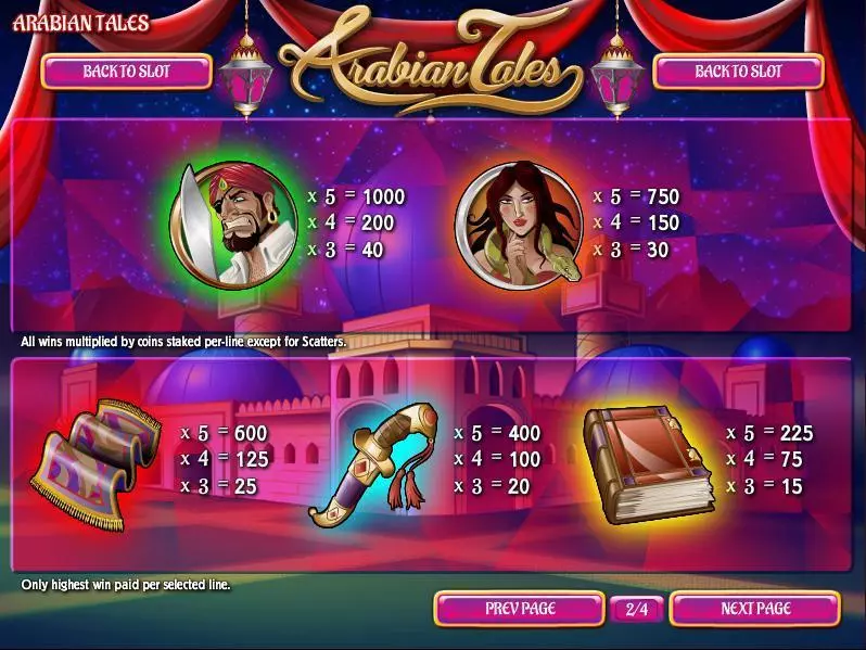 Arabian Tales Rival Slot Info and Rules
