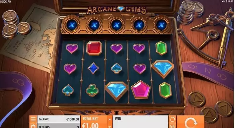 Arcane Gems Quickspin Slot Main Screen Reels