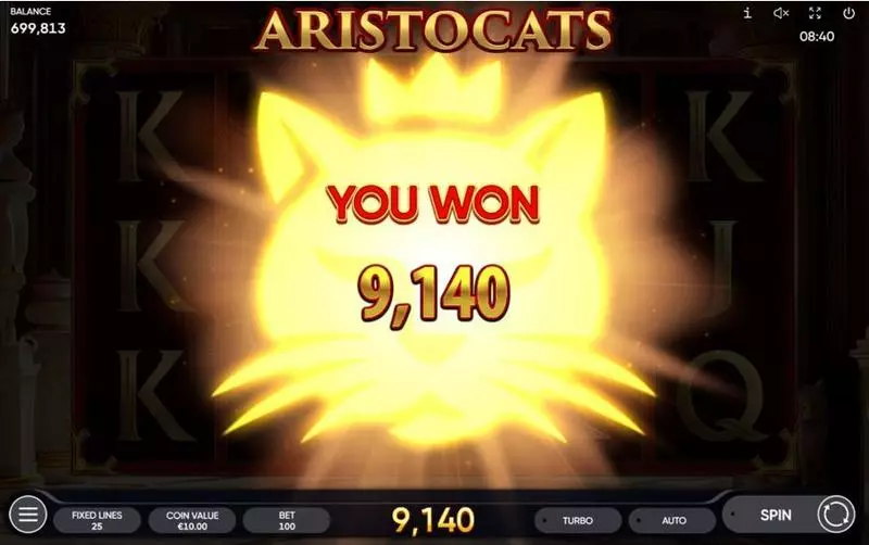 Aristocats Endorphina Slot Winning Screenshot
