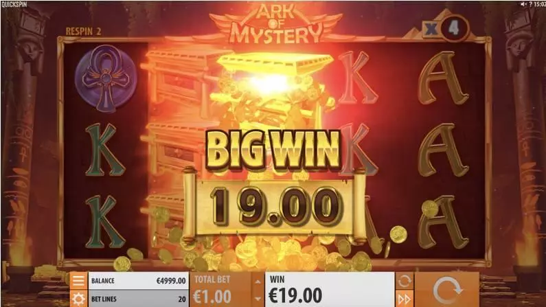 Ark of Mystery Quickspin Slot Winning Screenshot
