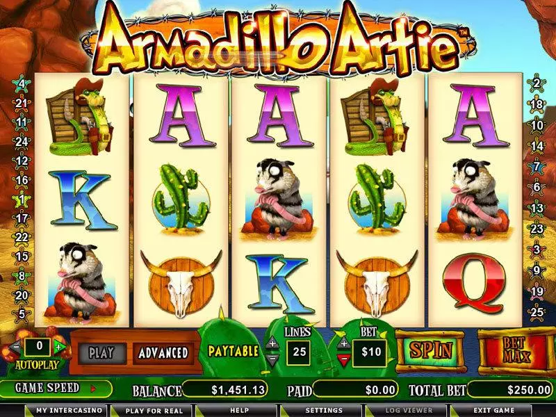 Armadillo Artie Amaya Slot Main Screen Reels