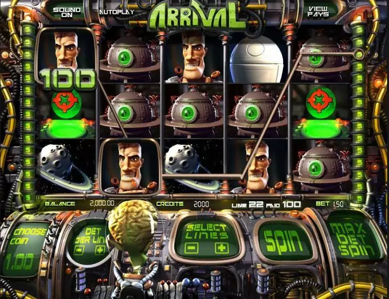 Arrival BetSoft Slot Introduction Screen