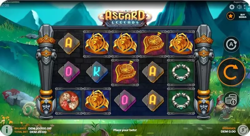 Asgard Legends Mancala Gaming Slot Main Screen Reels