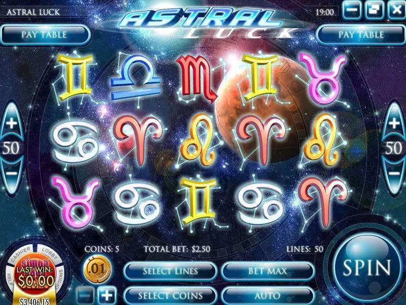 Astral Luck Rival Slot Main Screen Reels