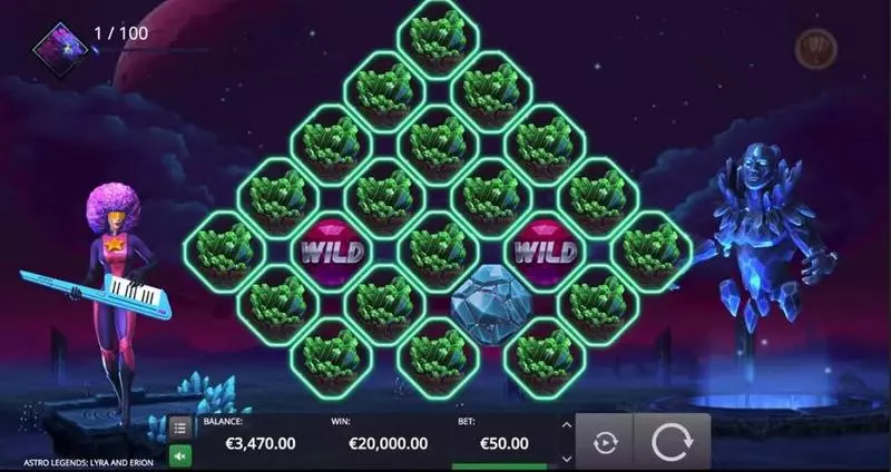 Astro Legends: Lyra and Erion  Microgaming Slot Main Screen Reels