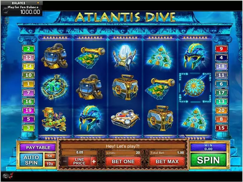 Atlantis Dive GamesOS Slot Main Screen Reels