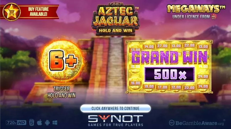 Aztec Jaguar Megaways Synot Games Slot Introduction Screen