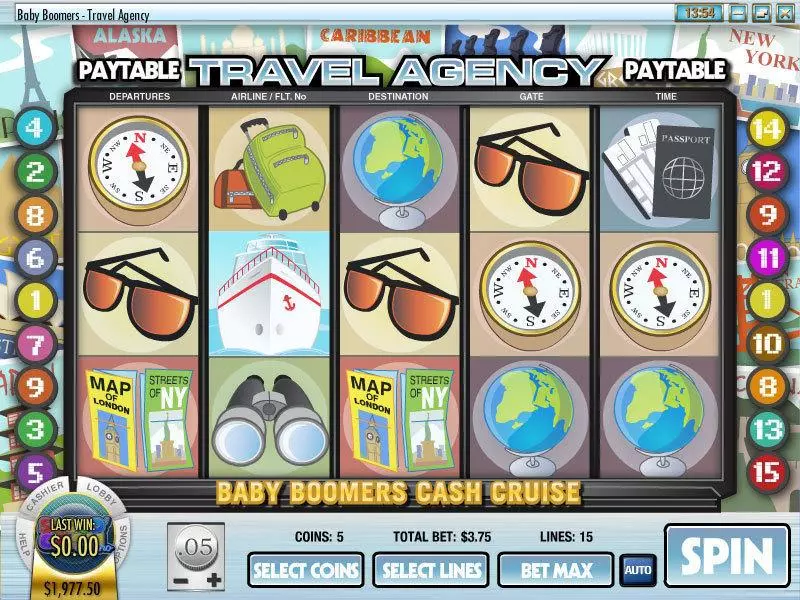Baby Boomers Cash Cruise Rival Slot Main Screen Reels