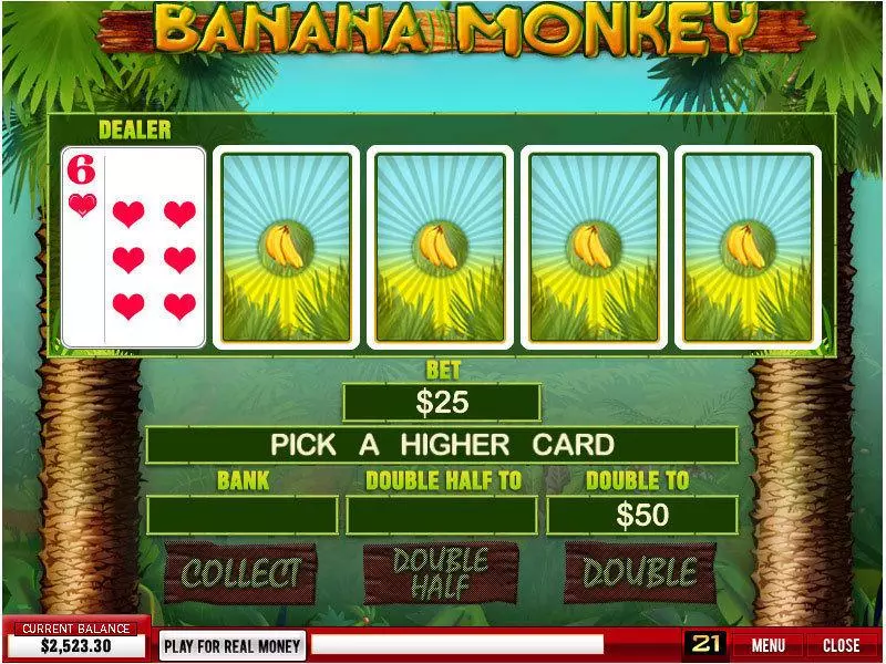 Banana Monkey PlayTech Slot Gamble Screen