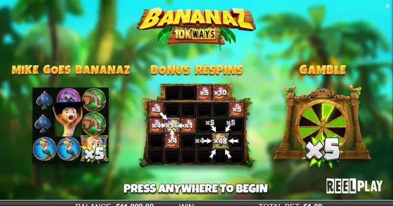 Bananaz 10K Ways ReelPlay Slot Info and Rules