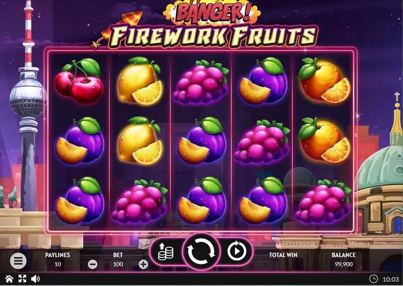 Banger! Firework Fruits Apparat Gaming Slot Main Screen Reels