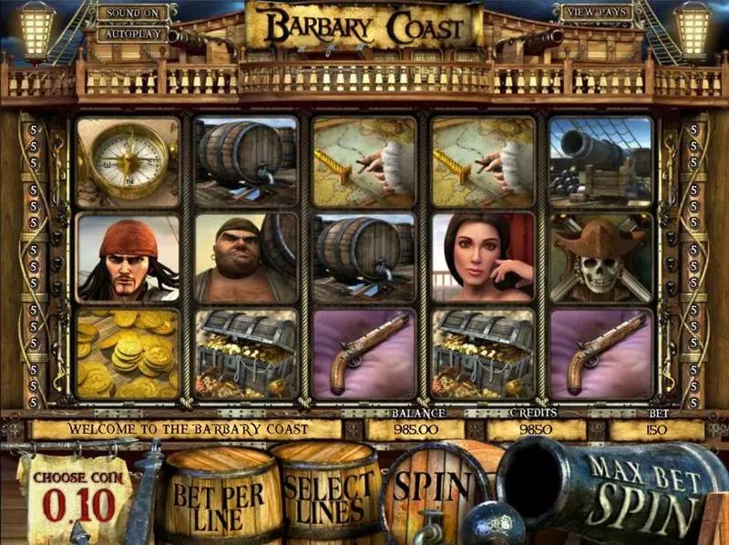 Barbary Coast BetSoft Slot Introduction Screen