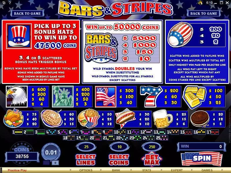 Bars and Stripes Microgaming Slot Info and Rules