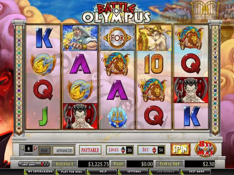 Battle for Olympus CryptoLogic Slot Main Screen Reels