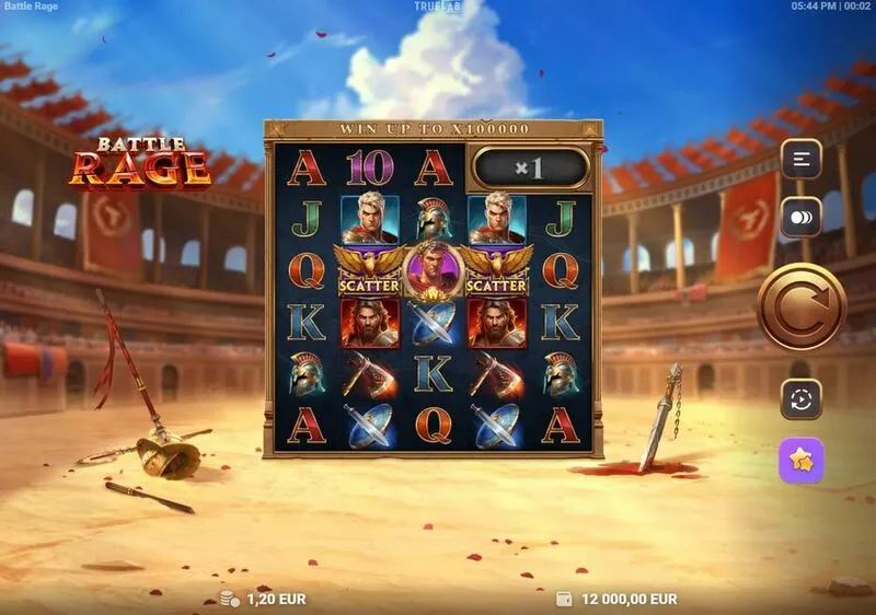 Battle Rage TrueLab Games Slot Main Screen Reels