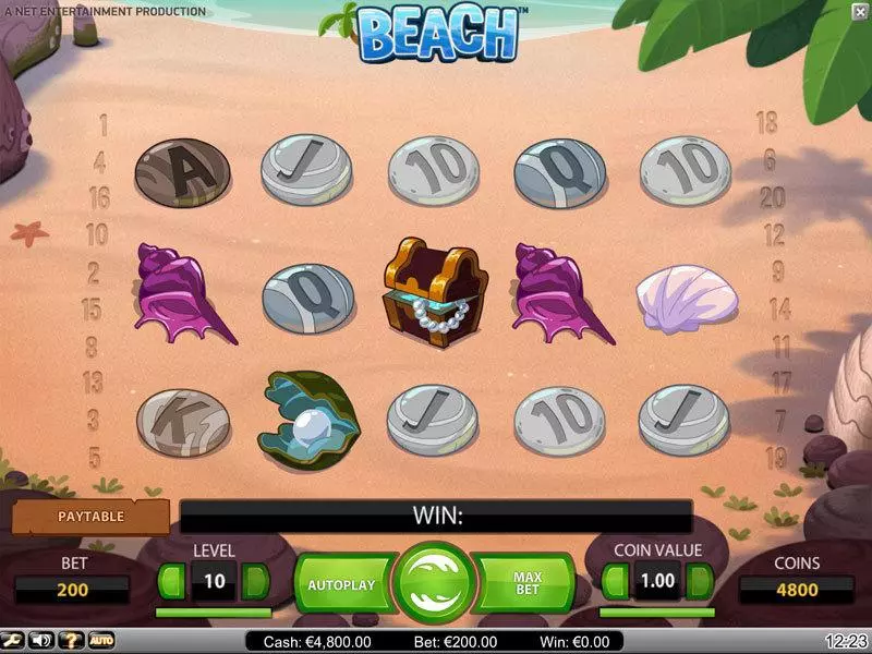 Beach NetEnt Slot Main Screen Reels