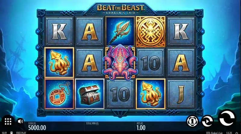 Beat the Beast: Kraken's Lair Thunderkick Slot Main Screen Reels