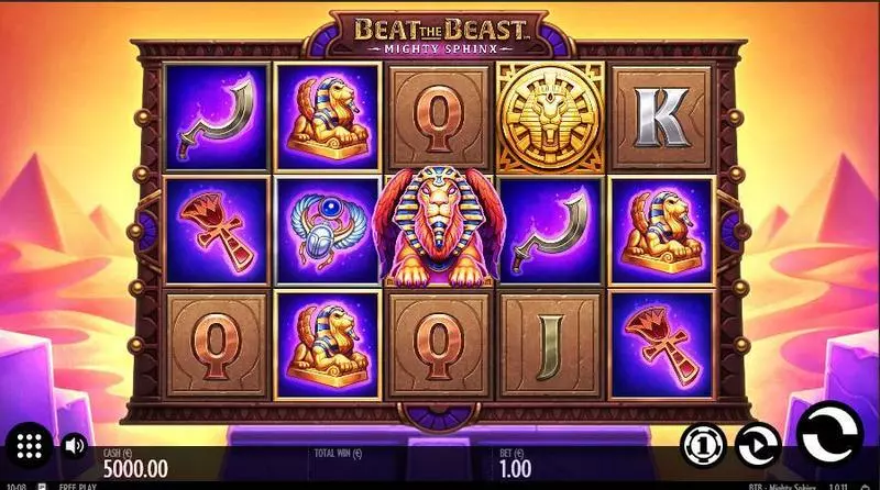 Beat the Beast: Mighty Sphinx Thunderkick Slot Main Screen Reels