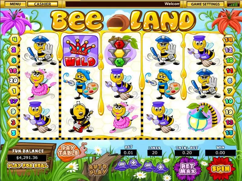Bee Land Topgame Slot Main Screen Reels