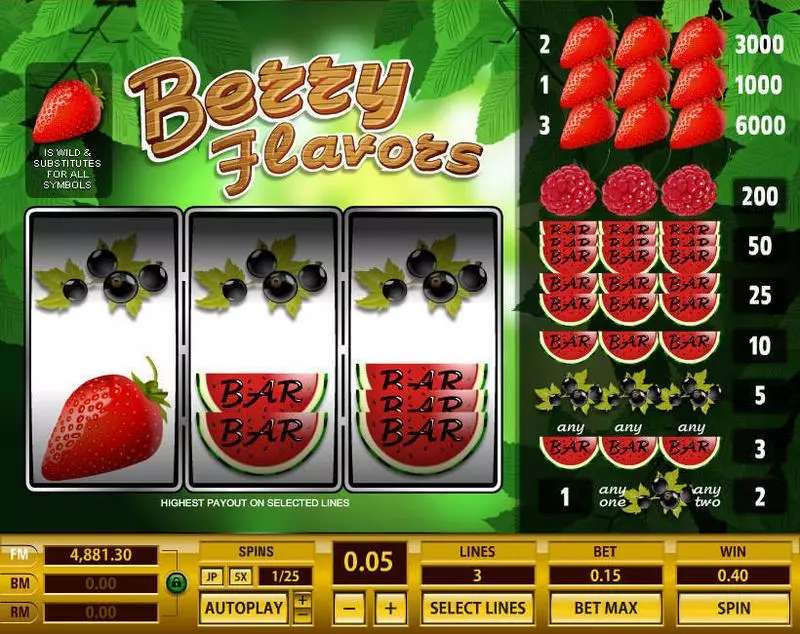 Berry Flavors Topgame Slot Main Screen Reels