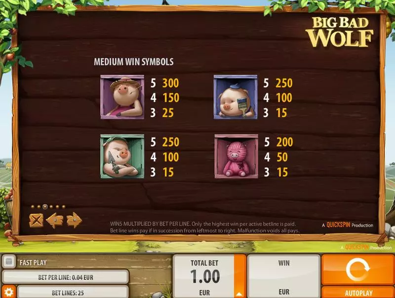 Big Bad Wolf Quickspin Slot Info and Rules