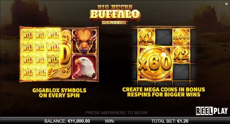 Big Bucks Buffalo GigaBlox ReelPlay Slot Info and Rules