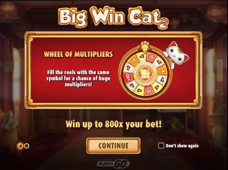 Big Win Cat  Play'n GO Slot Wheel of prizes