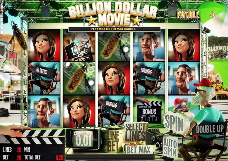 Billion Dollar Movie Sheriff Gaming Slot Main Screen Reels