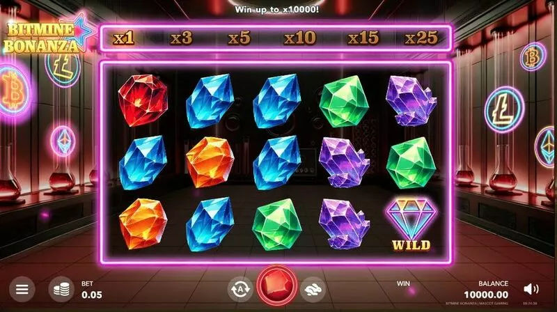 Bitmine Bonanza Mascot Gaming Slot Main Screen Reels