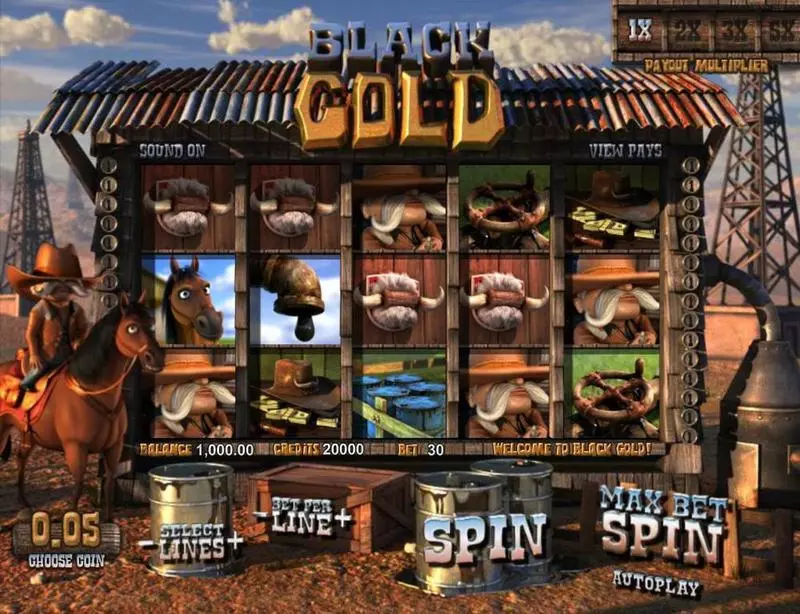 Black Gold BetSoft Slot Main Screen Reels