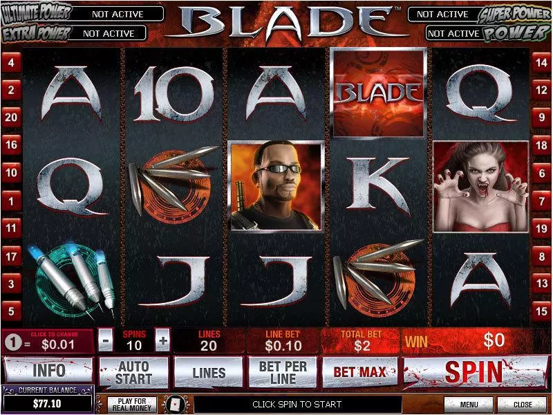 Blade PlayTech Slot Main Screen Reels